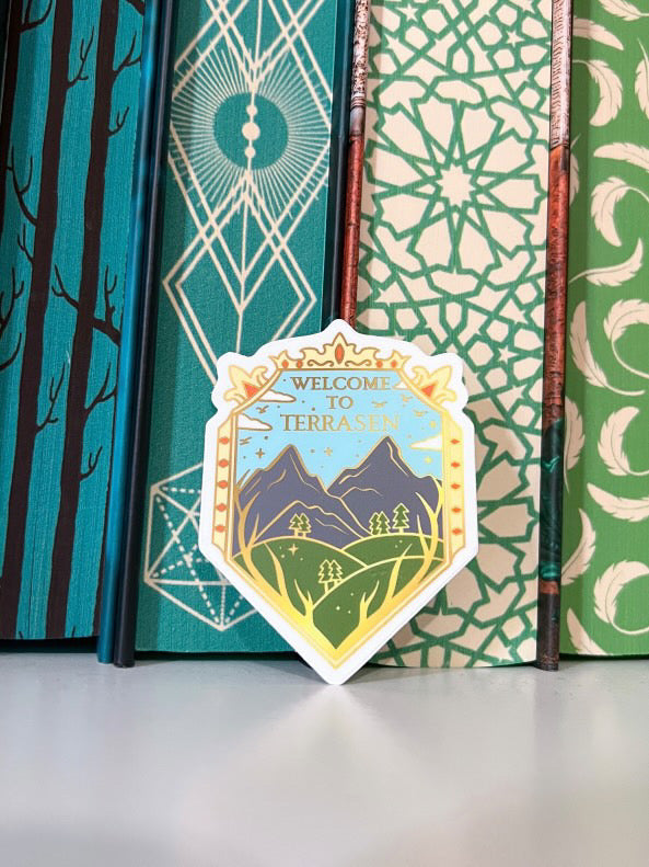 Terrasen Book Destination Vinyl Sticker Throne of Glass Sarah J Maas Books SJM Characters Book Lover Reader Gifts TOG Sticker