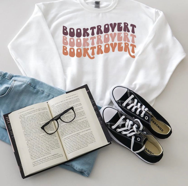 Booktrovert Unisex Heavy Blend Crewneck Sweatshirt Reader Gift For Her Bookish Merch For Book Lover Bookish Apparel