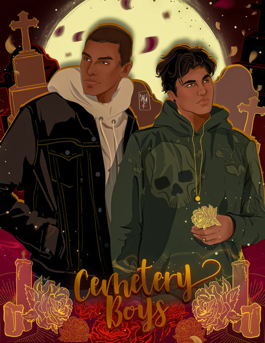 Cozy Cemetery Boys Throw Blanket Reader Merch Bookish Gift Ideas Julian and Yadriel LGBTQ Gift Ideas Book Characters Book Couples