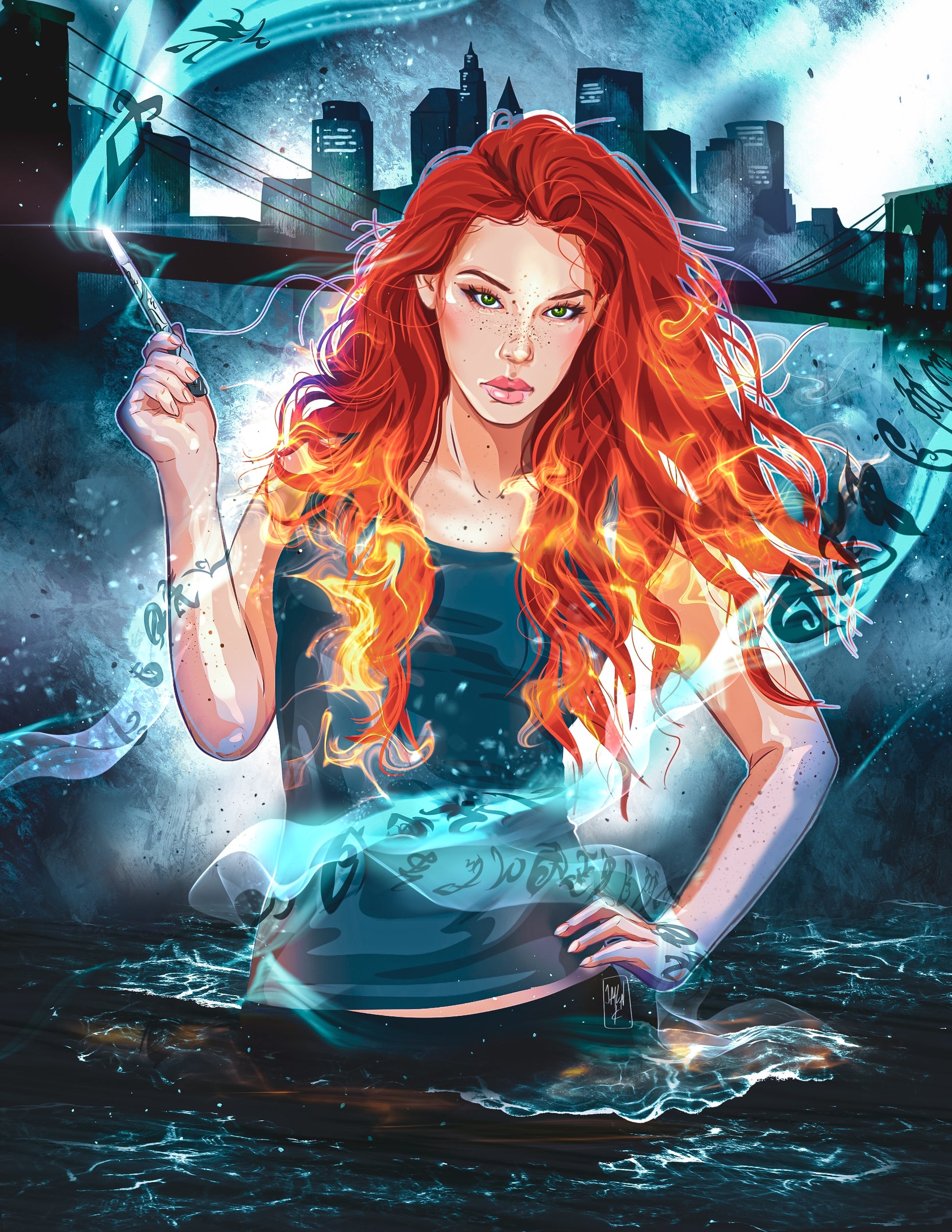 5x7 Clary Fray Art Print Shadowhunters Bookish Merch Reader Gift Runes ...
