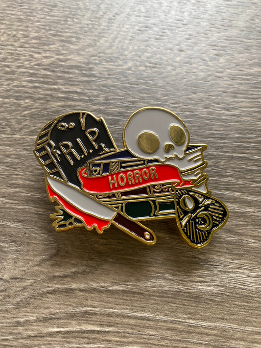 Horror Book Stack Soft Enamel Pin