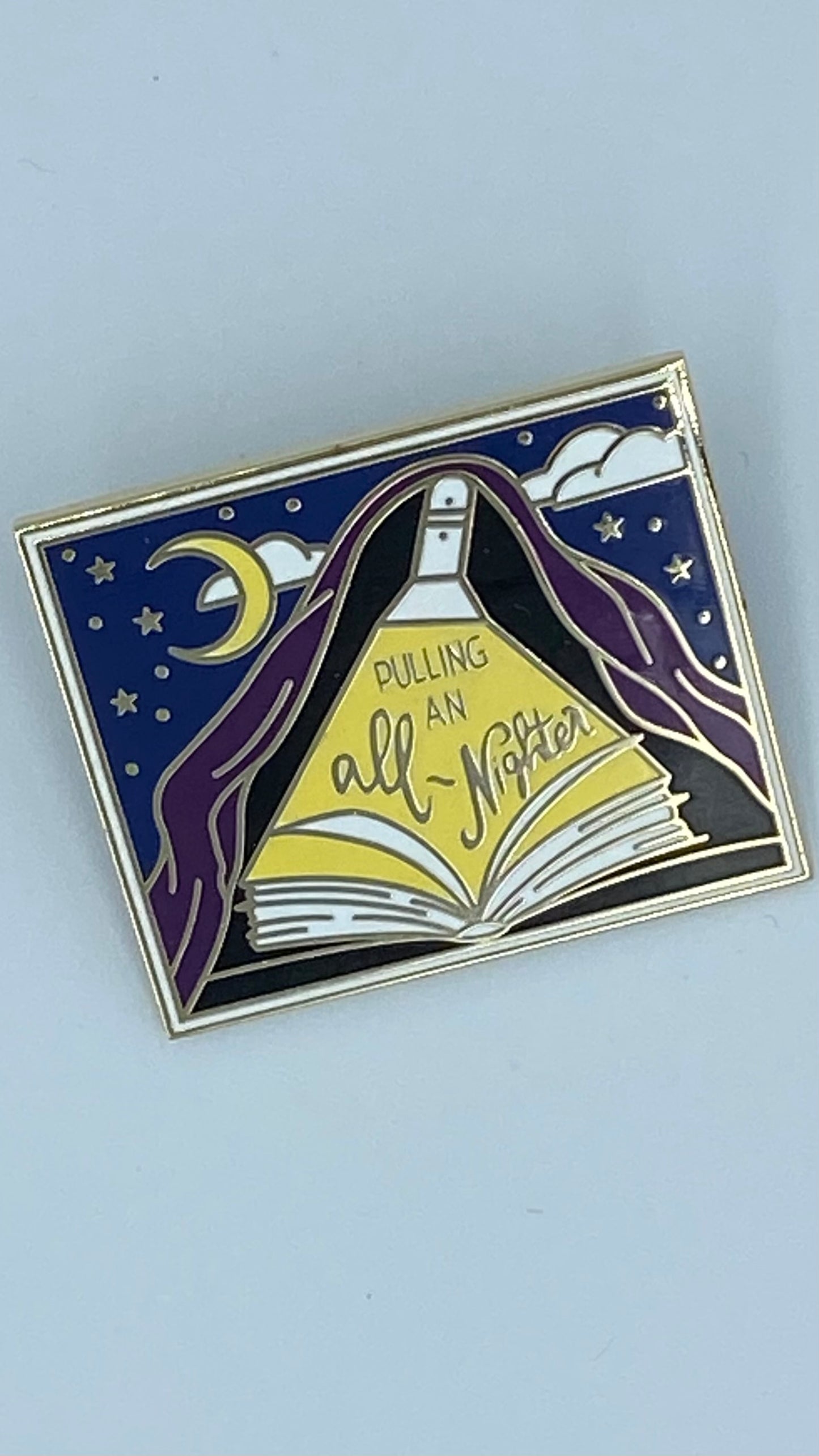 Pulling an All Nighter Glow in the Dark Enamel Pin