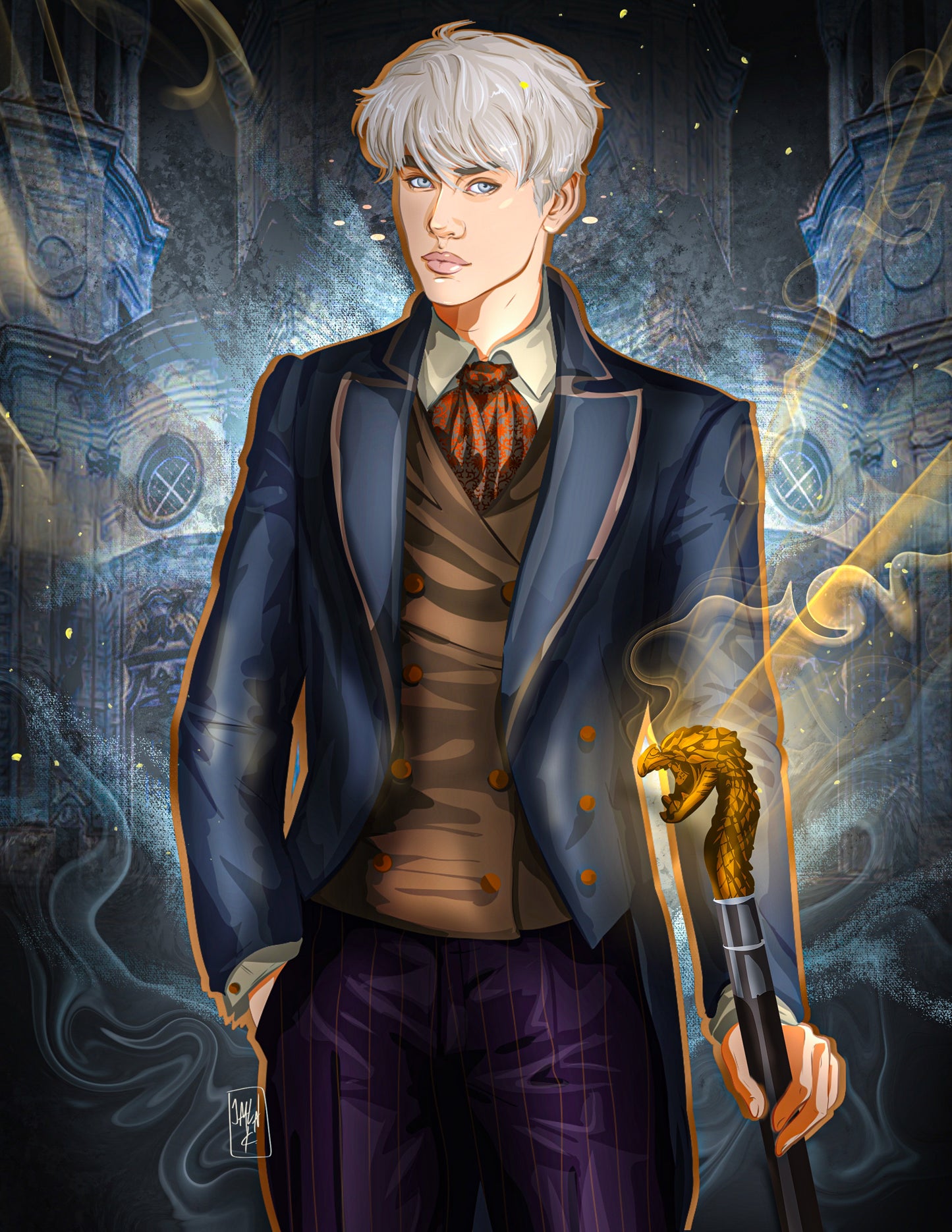 5x7 Jem Carstairs Art Print Clockwork Prince Book Lover Gift Reader Character Art Cassie Care Shadowhunters Runes Alicante Bookish Merch