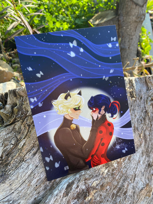 Miraculous Ladybug and Cat Noir 5x7 Art Print