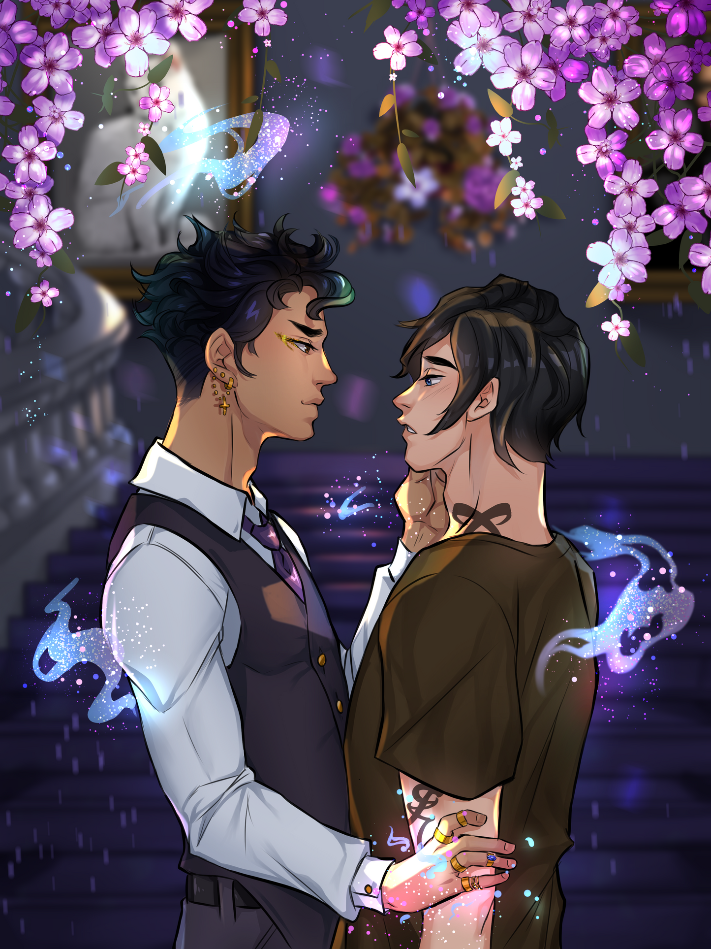 5x7 Malec Art Print Magnus Bane and Alec Lightwood Book Couple Warlock Shadowhunters Reader Gift Fan Art For Book Lover Cassandra Clare