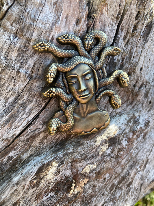 Discontinued Medusa 3-D Metal Pin Greek Gods Snakes Greek Mythology