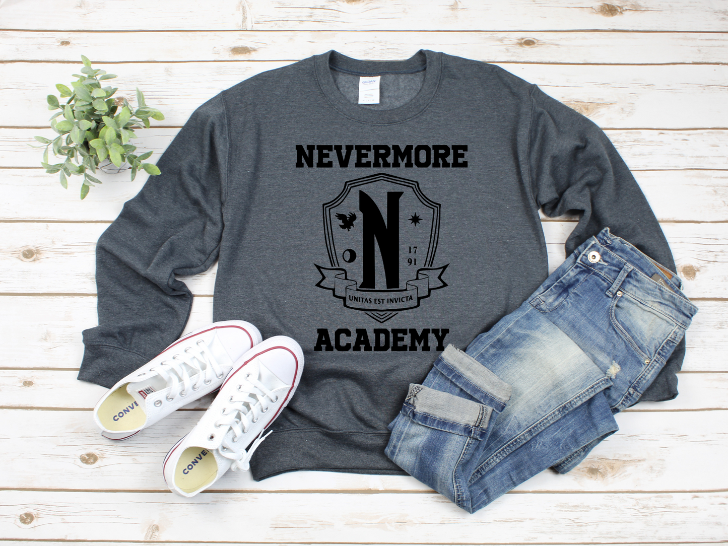 Nevermore Academy Crewneck Sweatshirt Cozy Clothing Trendy Apparel
