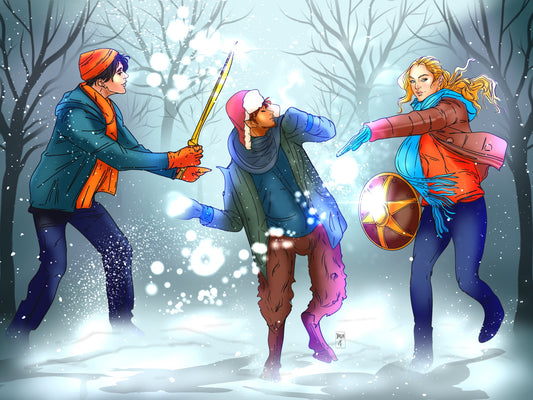 PJO Standee Winter Fun Snowball Fight Demigods Reader Gift Book Lover Greek