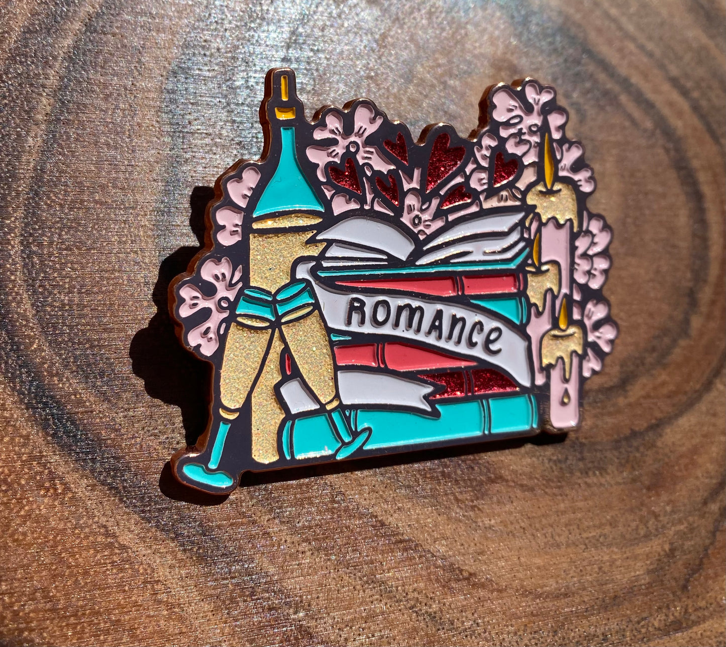 Romance Book Stack Enamel Pin