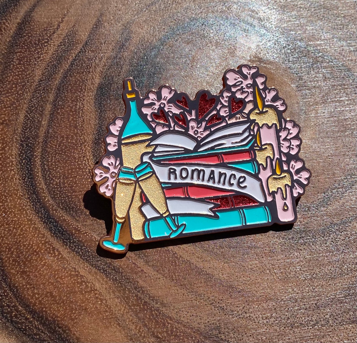 Romance Book Stack Enamel Pin
