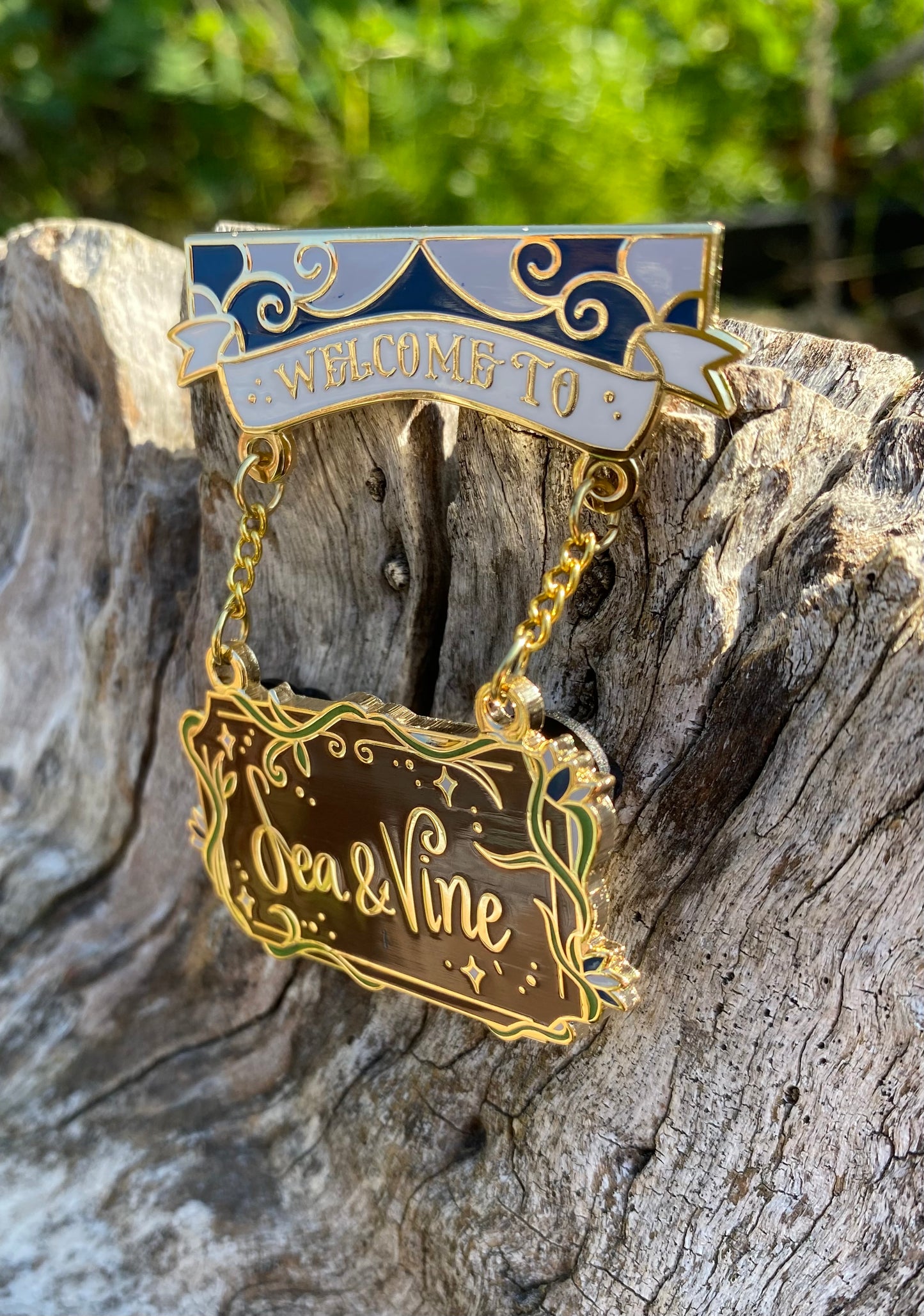 Sea & Vine Hanging Sign Kingdom of the Wicked Enamel Pin