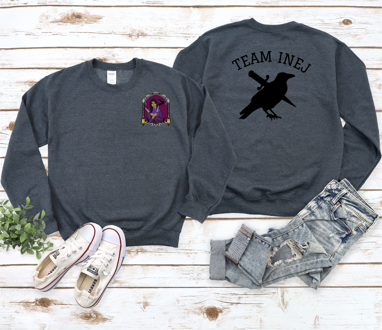 Team Inej Crewneck Sweatshirt SOC Clothing Gift For Book Lover Reader Gifts Best Friend Crows The Wraith Apparel Bookish Merch