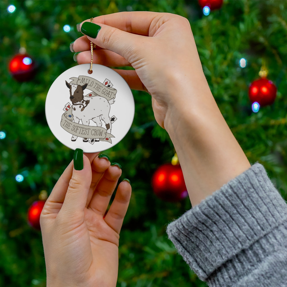 Milo the Goat the Softest Crow Ceramic Star Ornament Gift for Book Lovers Gift For Her Reader Bookish Merch SOC Six of Crows Keepsake Gift Tag Gift Topper