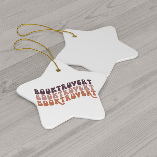 Booktrovert Ceramic Star Ornament Gift for Book Lovers Gift For Her Reader Bookish Merch Gift For Her Gift Topper Gift Tag