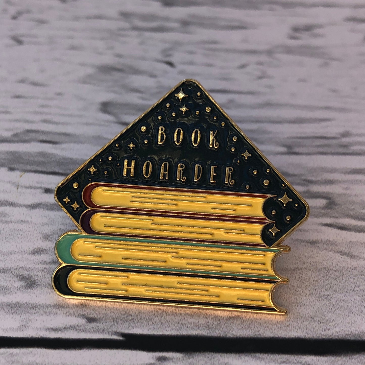 Discontinued Book Hoarder Gold Plated Soft Enamel Lapel Pin