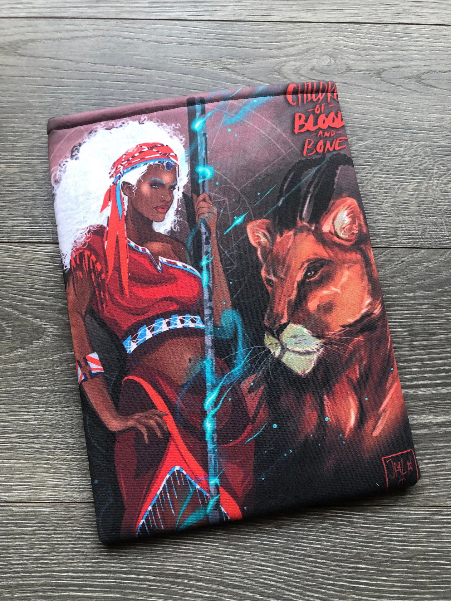 Large Children of Blood and Bone Lion Warrior Book Sleeve