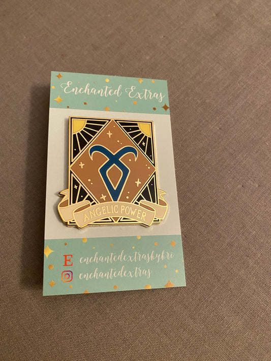 Shadowhunter Rune Angelic Power Enamel Pin Glow in the Dark