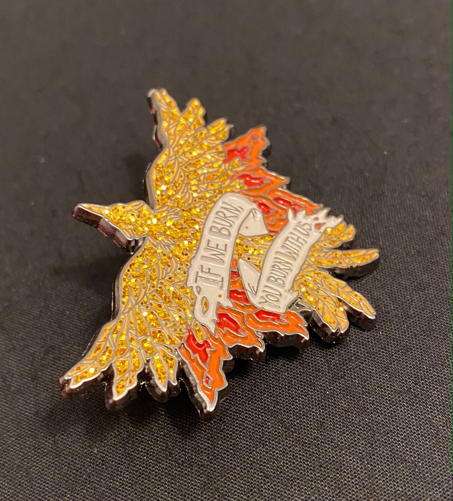 Discontinued HG Inspired If We Burn, You Burn With Us Girl on Fire Enamel Pin