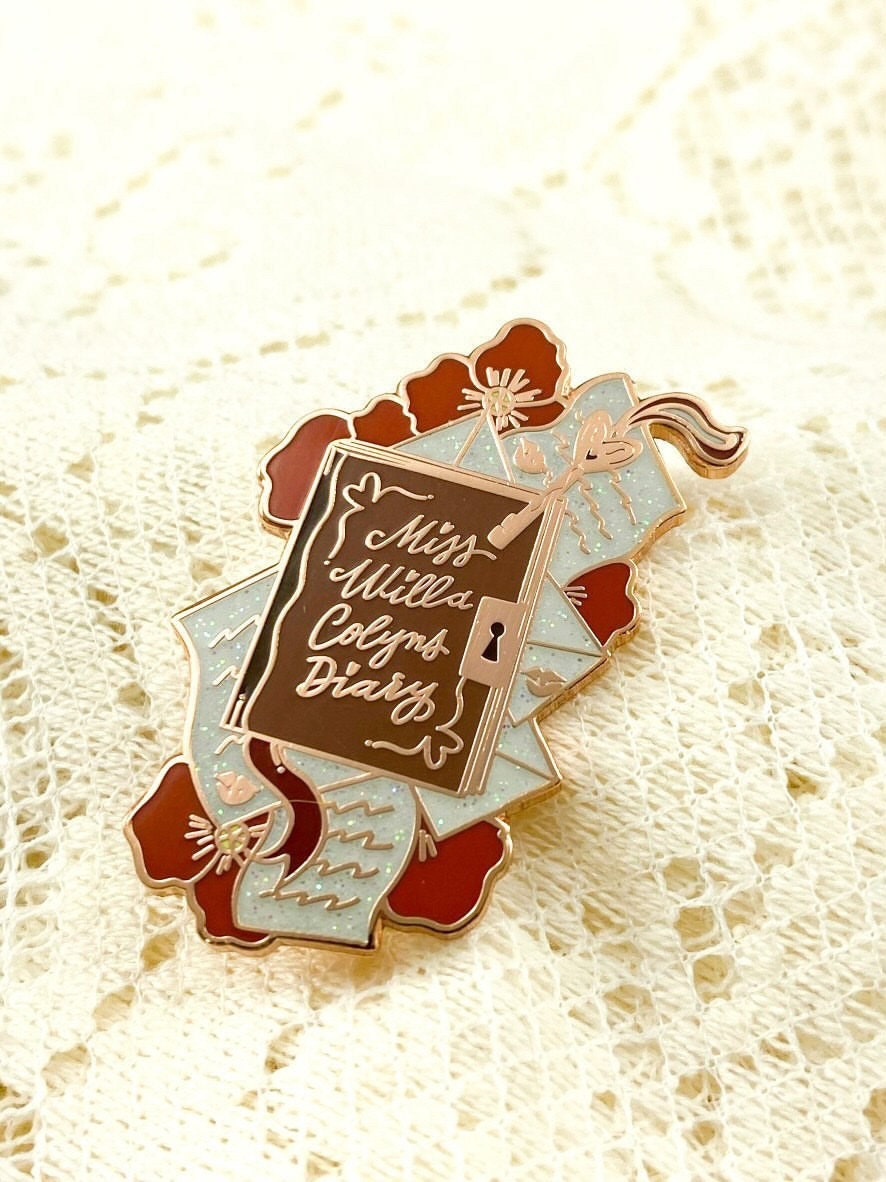 Willa Colyns Diary Tools of the Trade Hard Enamel Pin FBAA From Blood and Ash Glitter Bookish Gifts For Book Lovers