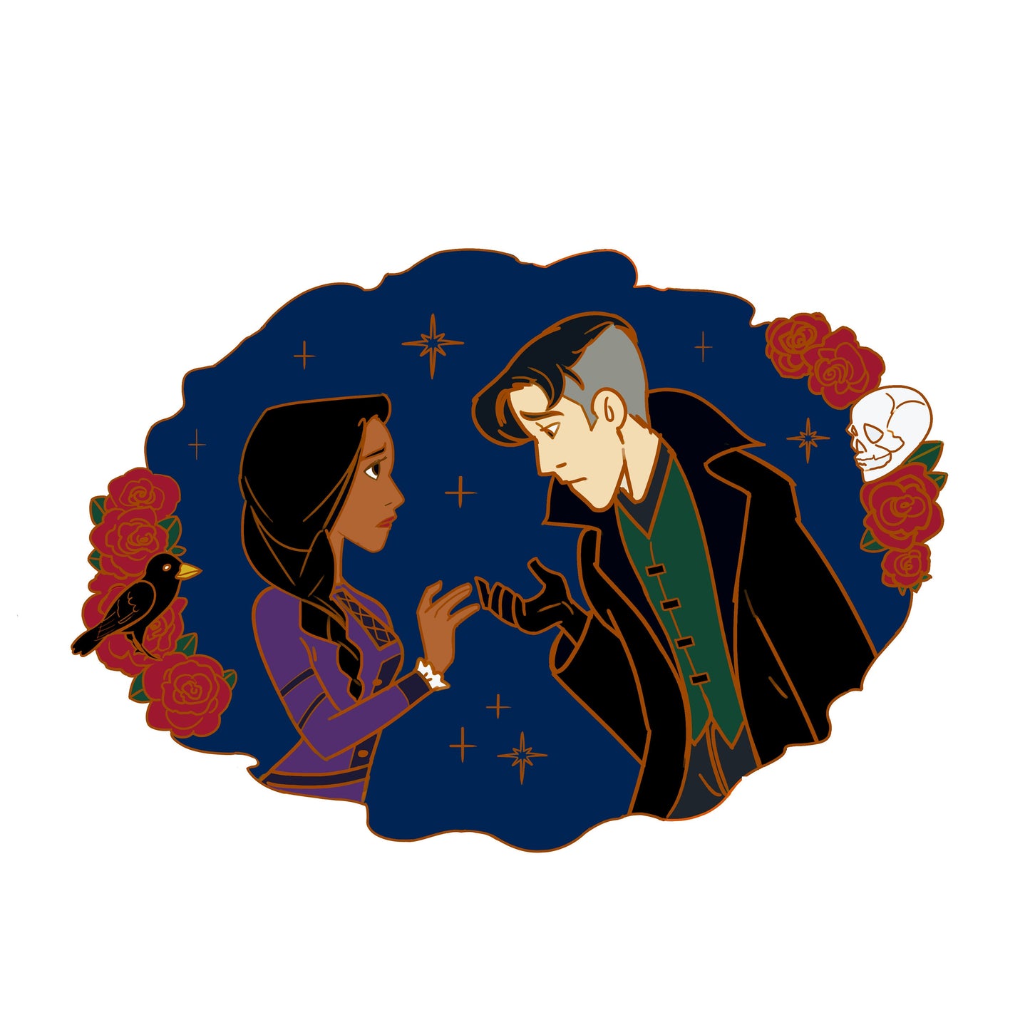 Kanej Six of Crows Shadow and Bone GrishaverseWraith and Dirthyhands Shippin' It Hard Enamel Pin