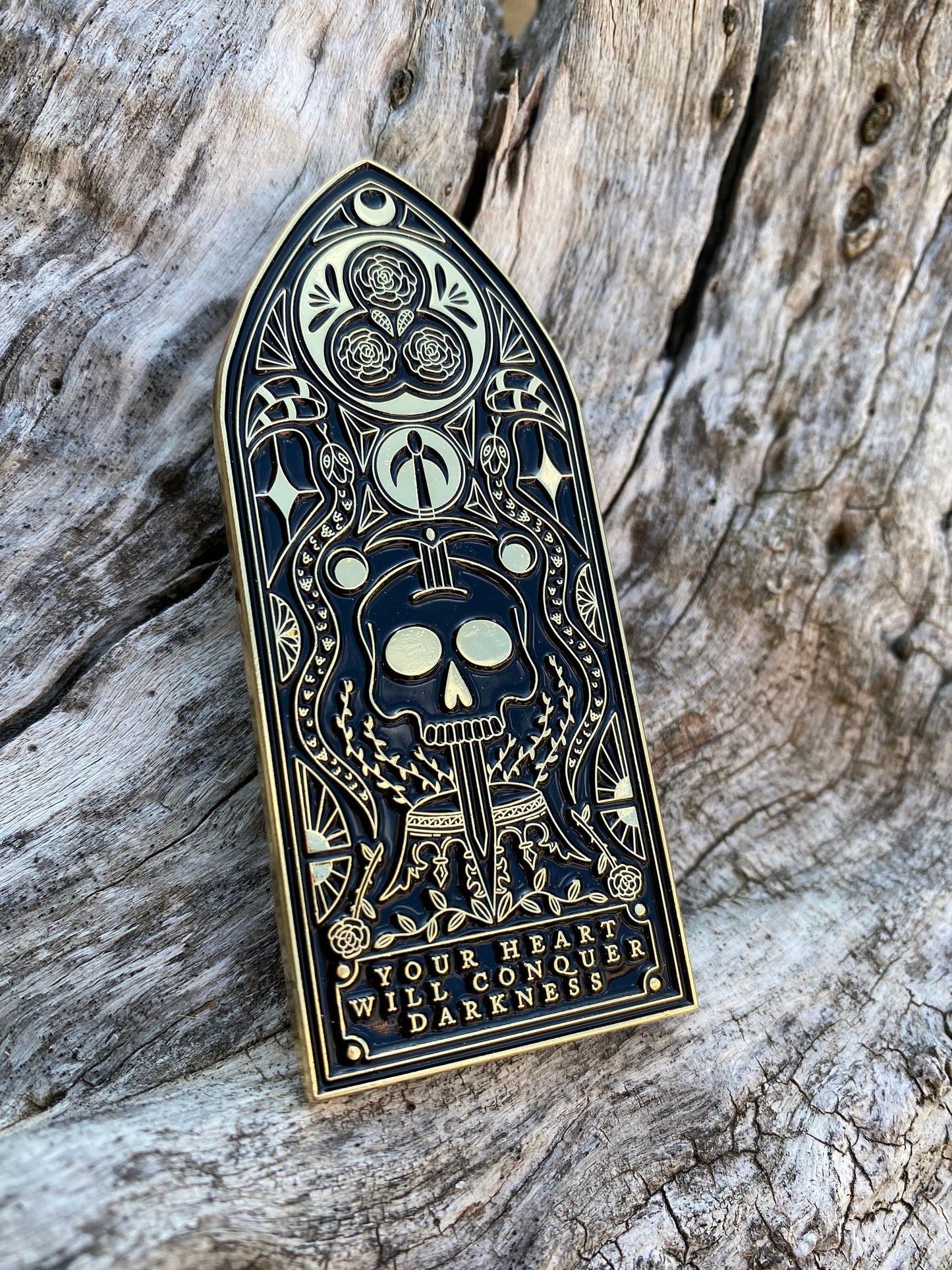 Kingdom of the Wicked Black and Gold Enamel Pin