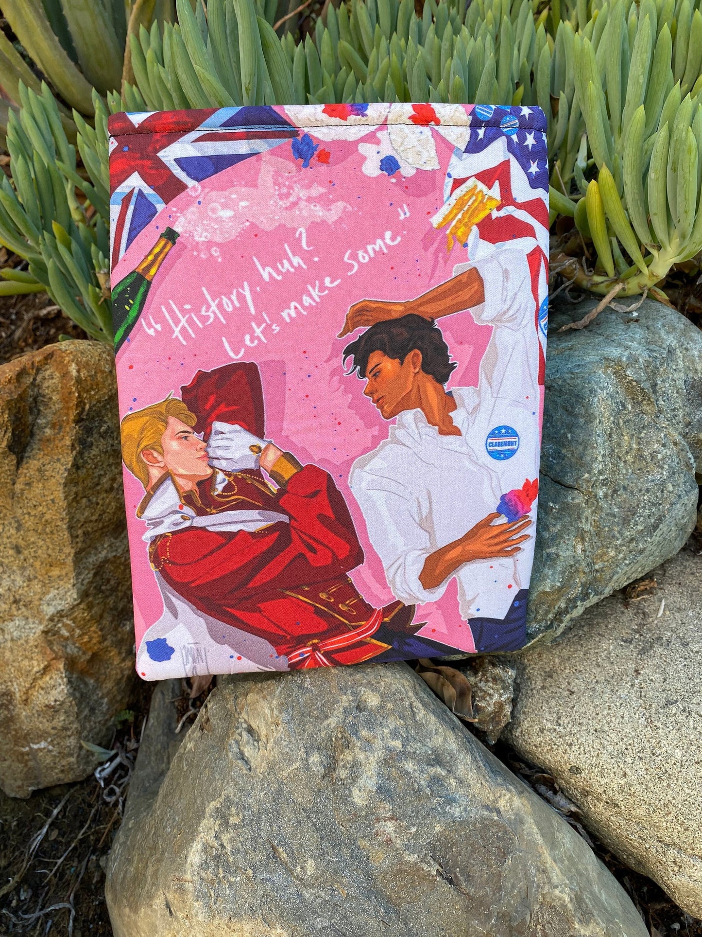 Large Red White and Royal Blue Love Wins Book Sleeve Alex and Henry